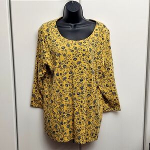 Nwot J. JILL Scoop 3/4 sleeve top